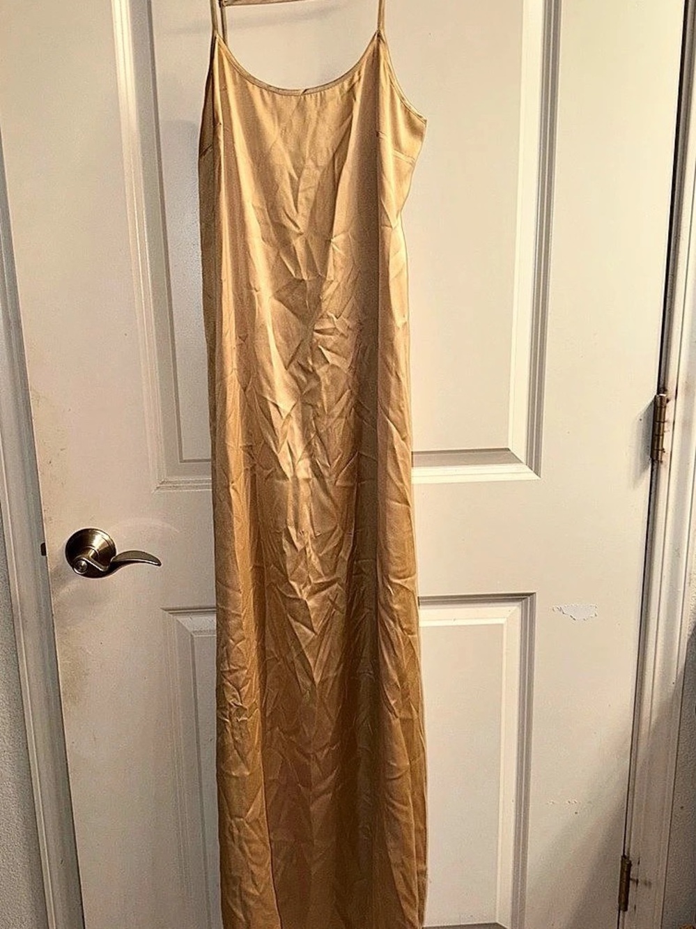 SKIMS Long Silk Dress in Honey